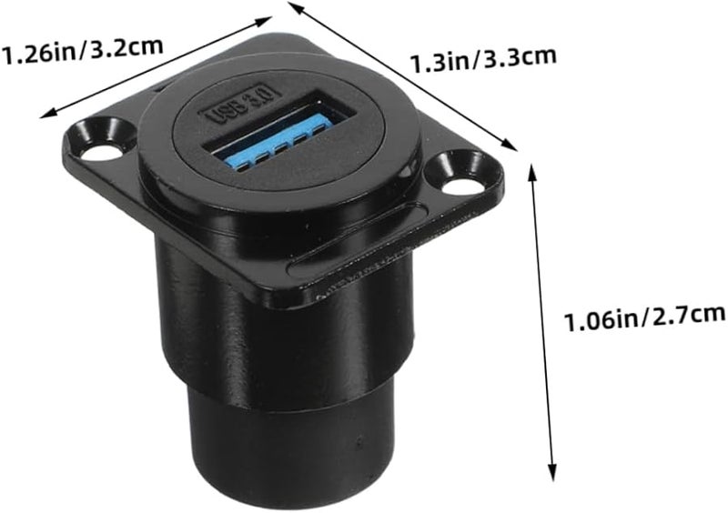 Gadpiparty 2pcs USB Panel Mount Socket Coupler Dual Port for Industrial Equipment Computers Printers - Image 2